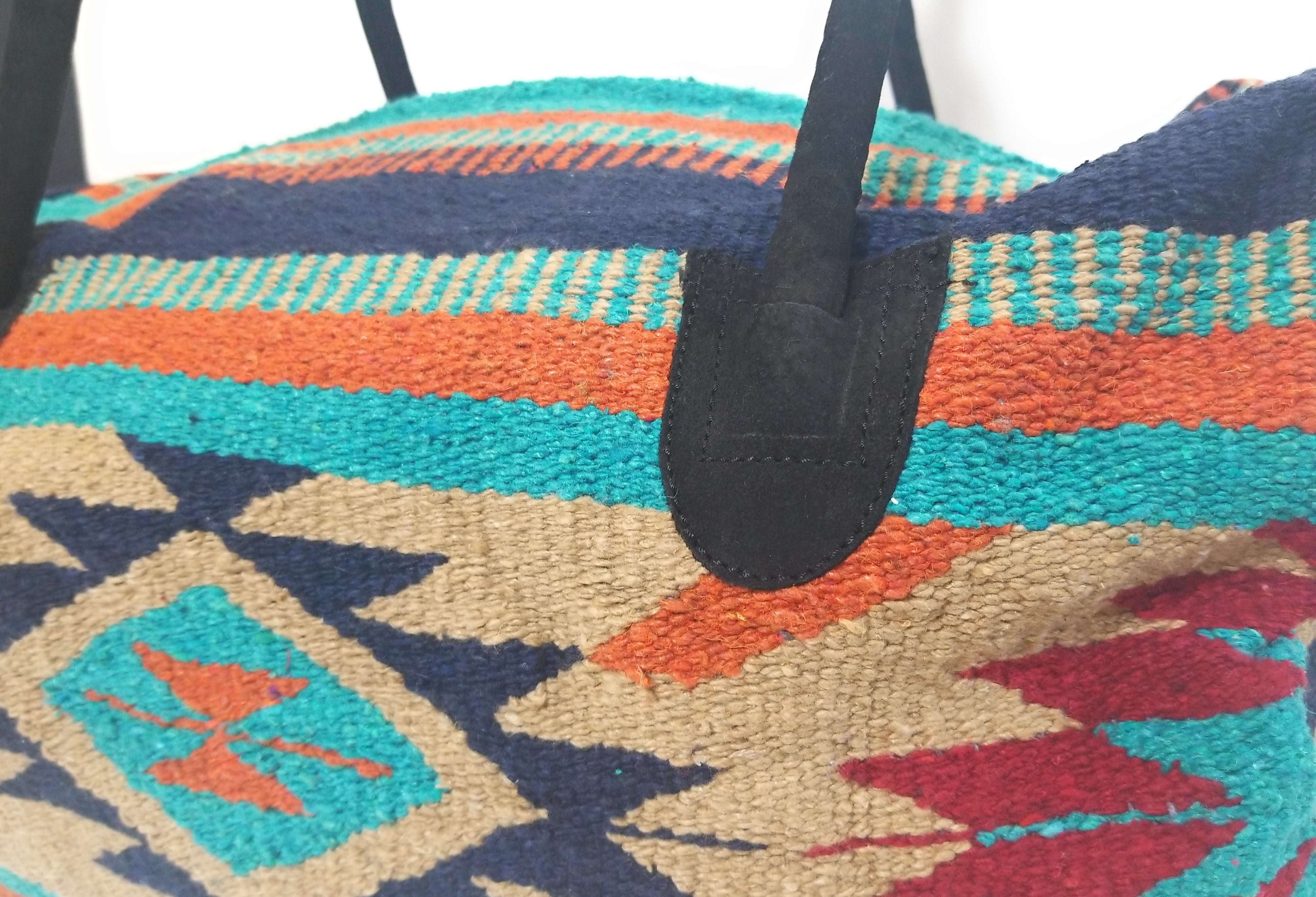 Bundle Deal-Cheyenne Southwestern Weekender Bag + Hammered Copper Earrings African Turquoise Bead Bundle - Ranch Junkie Mercantile LLC